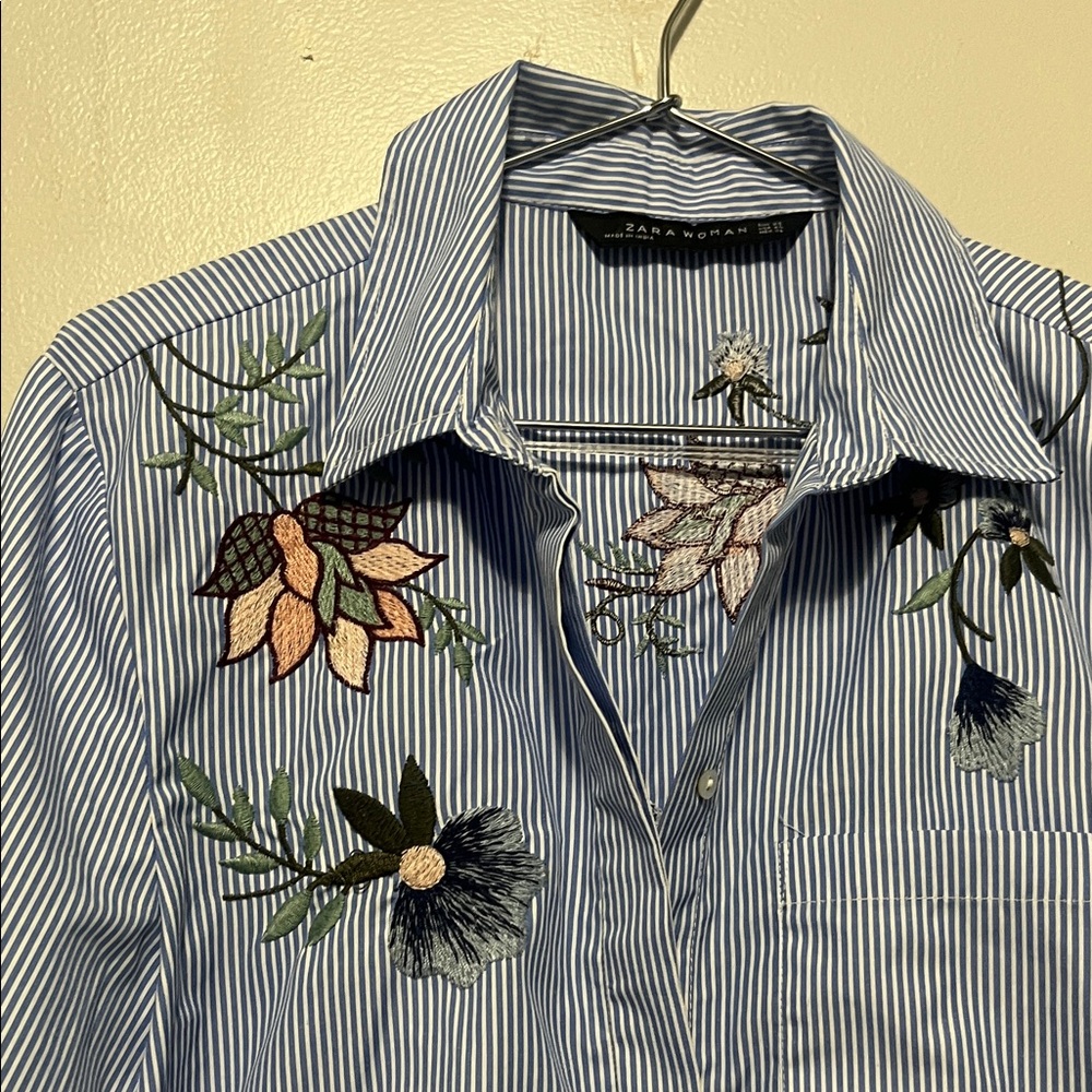 Zara Striped Button Down Shirt - Picture 3 of 5